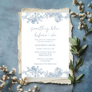Vintage Something Blue Before I Do Bridal Shower Invitation