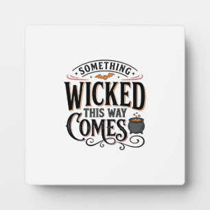 Vintage Something Wicked Halloween Shirt Design_1 Plaque