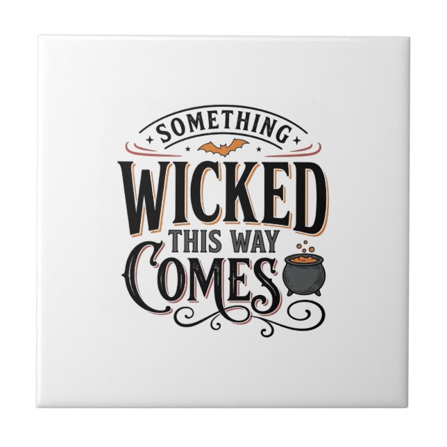 Vintage Something Wicked Halloween Shirt Design_1 Tile (Front)