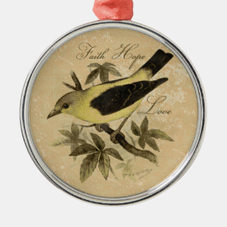 Vintage Songbird Faith Hope Love Tree Ornament