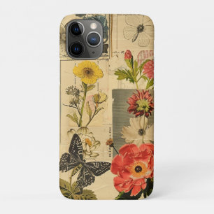 Vintage Songbird Floral Newspaper Collage Case-Mate iPhone Case