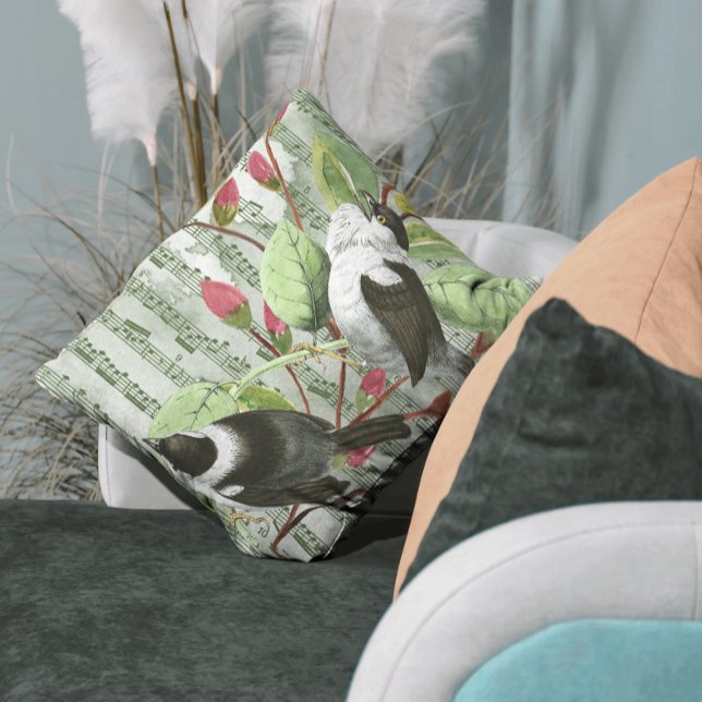 Vintage Songbirds & Sheet Music Cushion (Creator Uploaded)