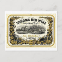 Vintage Sonoma Valley Red Wine Label
