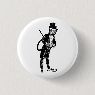 Vintage Sophisticated Opera Cat  3 Cm Round Badge