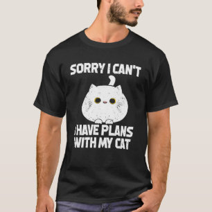 Vintage Sorry I Can t I Have Plans With My Cat  Ex T-Shirt
