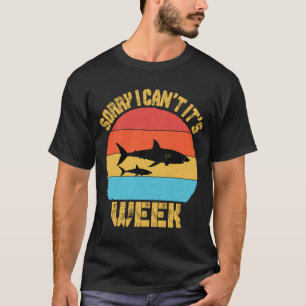 Vintage Sorry I Can't It's Week Shark T-Shirt