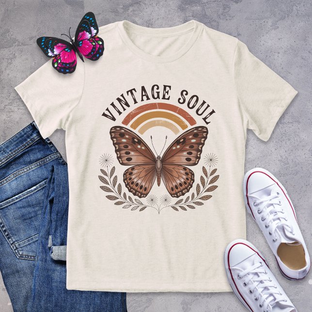 Vintage Soul Brown Butterfly Retro Shirt (Creator Uploaded)