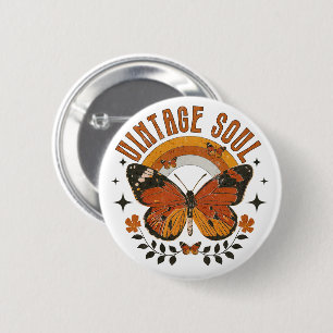 Vintage Soul Butterfly 6 Cm Round Badge