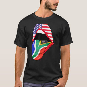 Vintage South Africa African Usa American Lips Fla T-Shirt