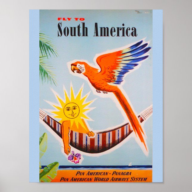 Vintage South America Travel Poster (Front)