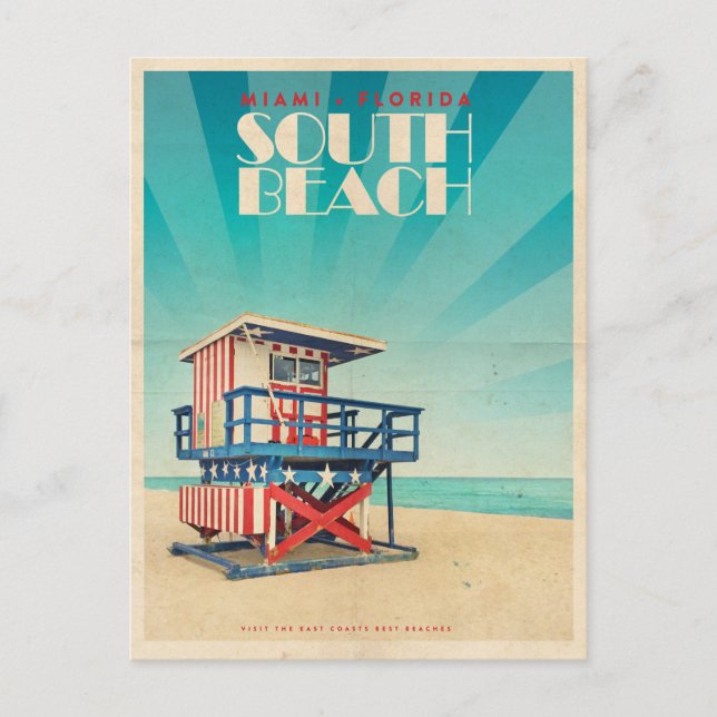 Vintage South Beach Florida Postcard (Front)