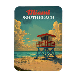 Vintage South Beach Miami  Magnet
