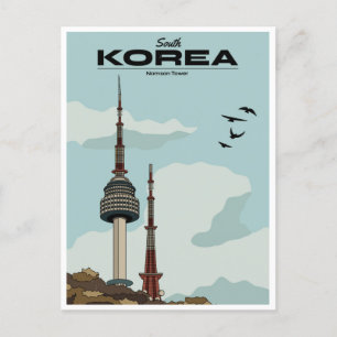 Vintage south korea Seoul famous iconic landmark Postcard