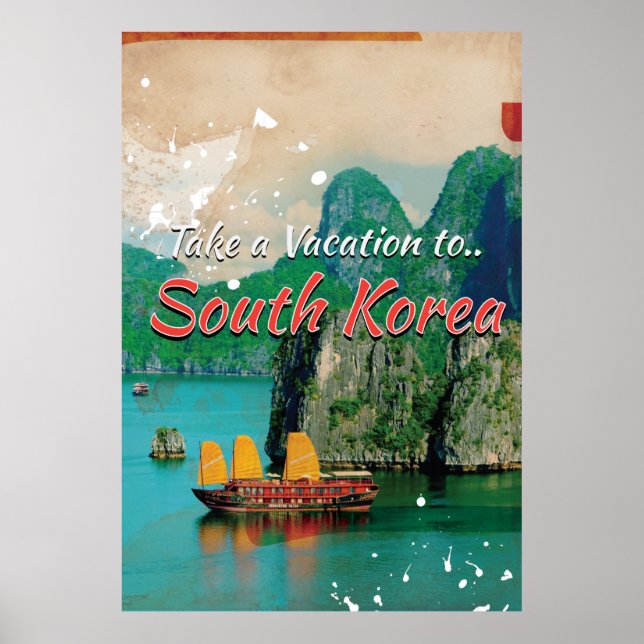 Vintage South Korea Travel Poster (Front)