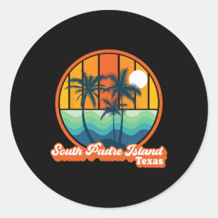 Vintage South Padre Island Texas Summer 90s Beach  Classic Round Sticker