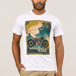 Vintage Southeast Asia Motorcycle Routes T-shirt