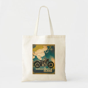 Vintage Southeast Asia Motorcycle Routes Tote Bag