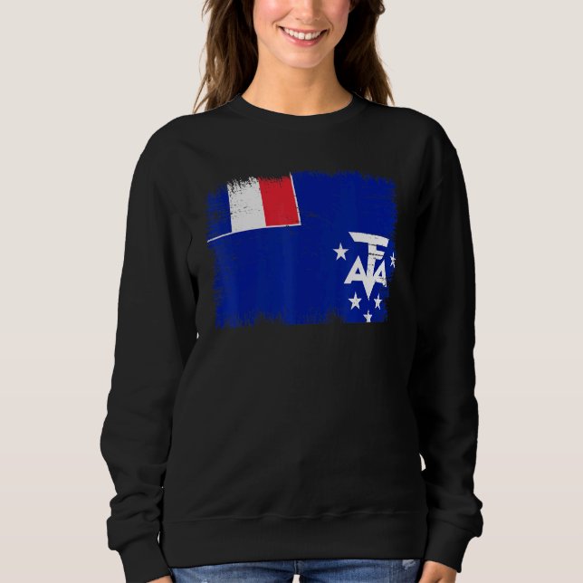 Vintage Southern Territories Flag French Southern  Sweatshirt (Front)