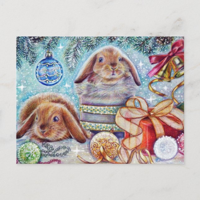 Vintage Soviet New Year/Christmas Postcard (Front)