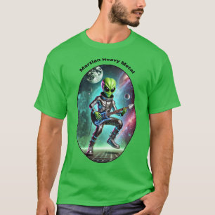 Vintage Space Alien Martian Playing the Guitar URM T-Shirt
