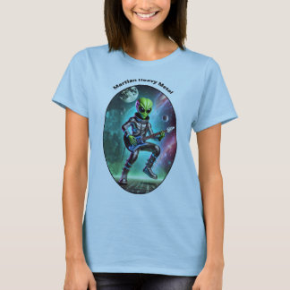 Vintage Space Alien Martian Playing the Guitar URM T-Shirt