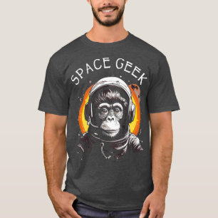 Vintage Space Geek Monkey Ape Chimp Astronaut T-Shirt