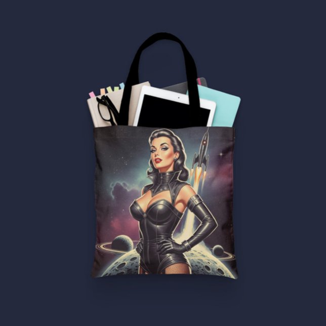 Vintage Space Pin-up Tote Bag (Creator Uploaded)