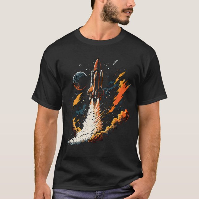Vintage Space Shuttle Launch T-Shirt (Front)