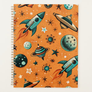 Vintage Spacecraft Rocket Ships Pattern -Cosmos(1) Planner