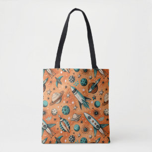 Vintage Spacecraft Rocket Ships Pattern -Cosmos(5) Tote Bag