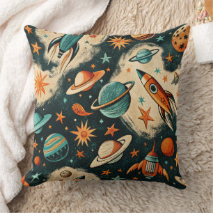 Vintage Spacecraft Rocket Ships Pattern -Cosmos(6) Cushion
