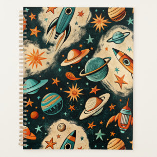 Vintage Spacecraft Rocket Ships Pattern -Cosmos(6) Planner
