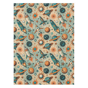 Vintage Spacecraft Rocket Ships Pattern -Cosmos(7) Tablecloth