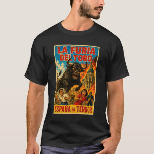 Vintage Spain Bull Retro Monster Art T-Shirt