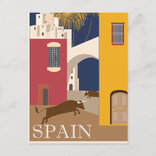 Vintage Spain Bull Travel Postcard