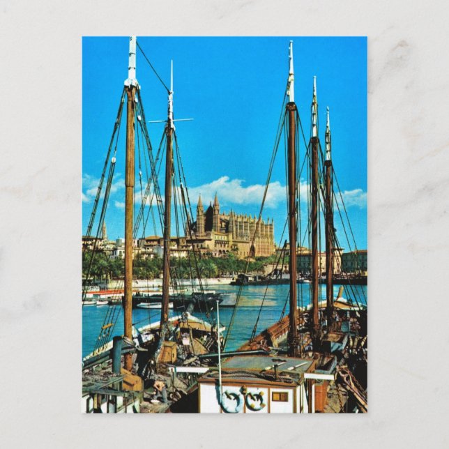 Vintage Spain, Mallorca, Palma Cathedral Postcard (Front)