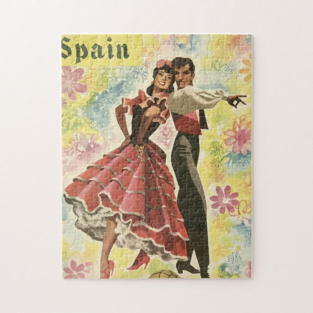 Vintage Spain Travel Poster, Flamenco Dancers Jigsaw Puzzle (Vertical)