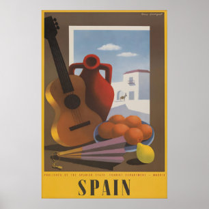 Vintage Spain Travel Poster Spanish Tourism Retro