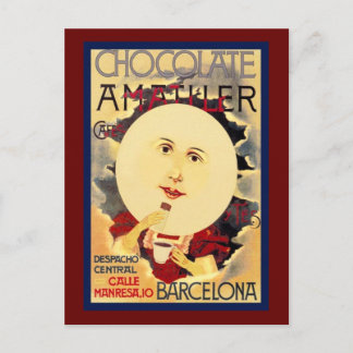 Vintage Spanish Chocolate Ad Postcard