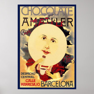 Vintage Spanish Chocolate Ad Poster
