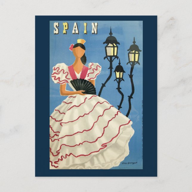 Vintage Spanish Dancer Postcard (Front)