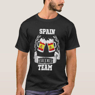 Vintage Spanish Flag Grecian  Spain Beer Drinking  T-Shirt