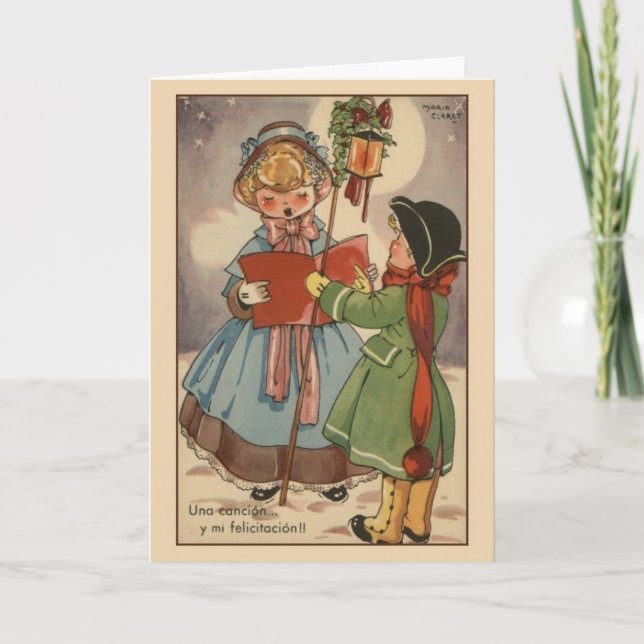 Vintage Spanish / Hispanic Christmas Greeting Card (Front)