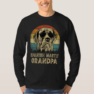 Vintage Spanish Mastif Grandpa Dog  Father s Day T-Shirt