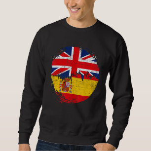 Vintage Spanish with British Flag Roots Spain Sweatshirt