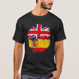 Vintage Spanish with British Flag Roots Spain T-Shirt