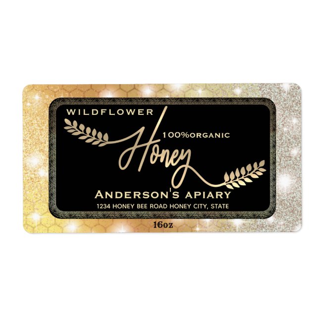 Vintage sparkle gold calligraphy honey branch (Front)