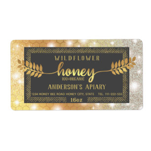 Vintage sparkle gold calligraphy honey branch