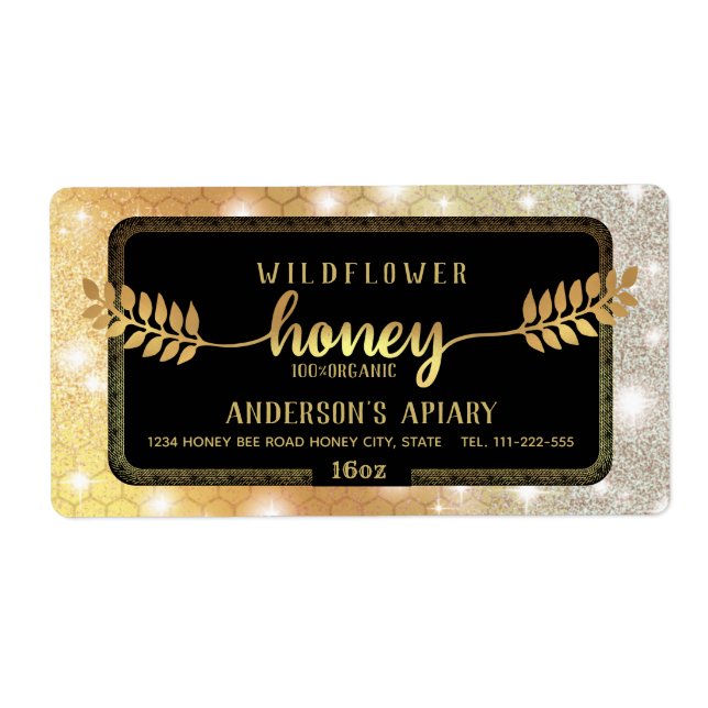 Vintage sparkle gold calligraphy honey branch (Front)