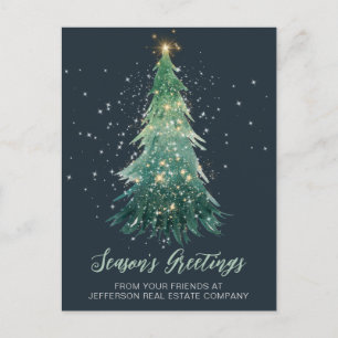 Vintage Sparkling Christmas Tree Company Business Holiday Postcard